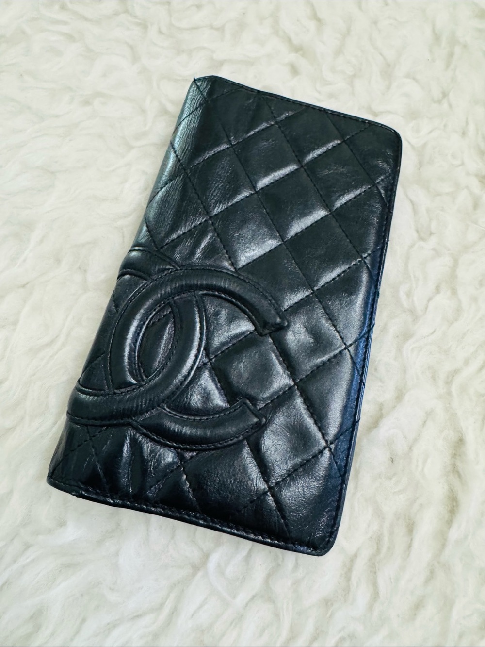 CHANEL Black Quilted Lambskin Bifold Wallet